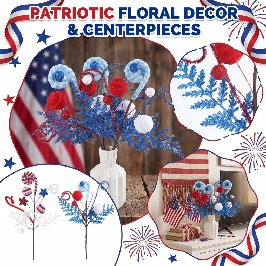 Independence Day, US Independence Day, Branch Decorations, American Flag, Patriotic Holiday Decorations, Party Decorations