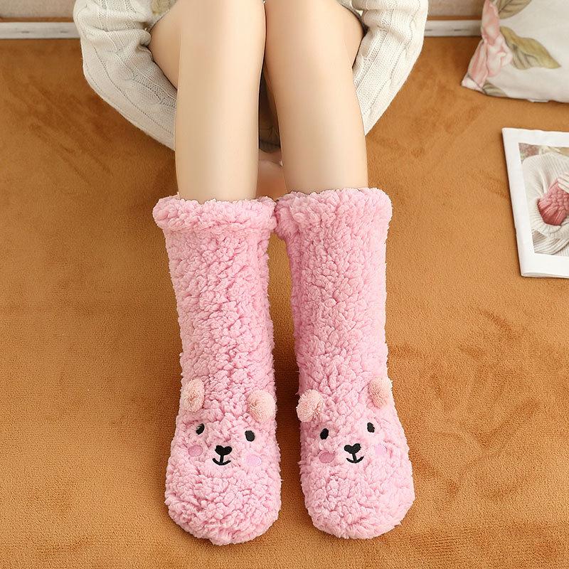 New Thickened Winter Fuzzy Socks Women Warm Home Slipper Solid Color Socks Girl Cute Female Funny Sleep Socks Christmas Gifts