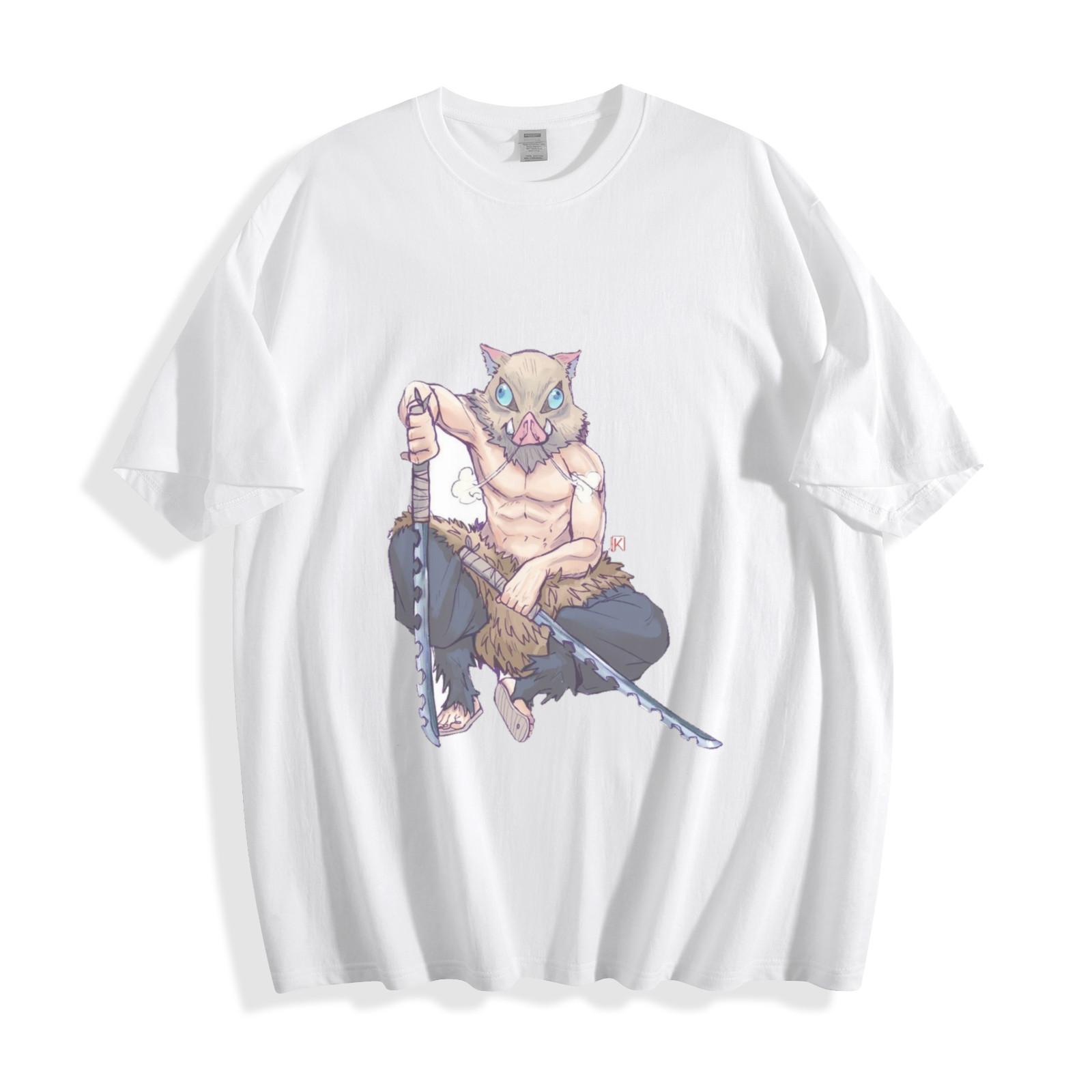 Demon Slayer Inosuke Hashibira T-Shirt Mens Womens Tees Top - Wild Boar Warrior Unisex Tee M