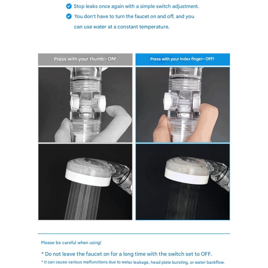 atojet On/Off Filtrační sprchová hlavice, Antibakteriální typ, Korejská