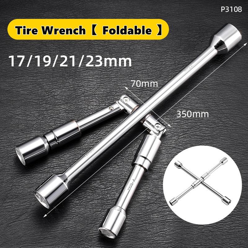 Xiaomi 17/19/21/23mm Folding Cross Lug Wrench Car Tire Repair Tool Labor-Saving Auto Socket Spanner Adjustable Wheel Nut Lug Remover
