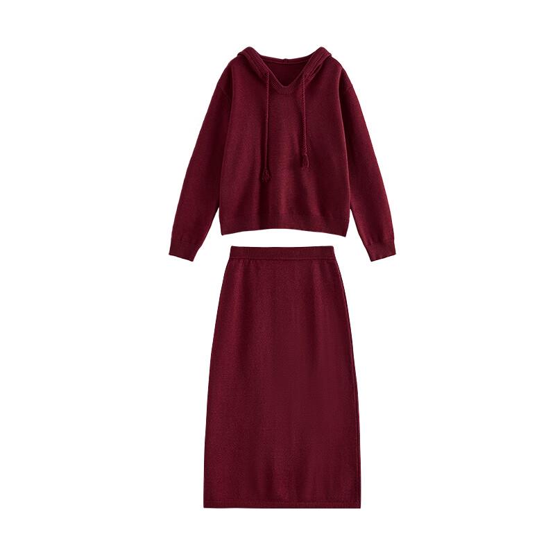 Chuyu Women's Hooded Sweater & Bodycon Skirt Set