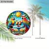 2D Flat Hanging Decorative Signs,interior Wall or Door Decoration,garden Decoration,the Pattern Is Seaside Parrots,a Housewarming Gift for Friends