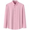 Classic Solid Men's Four Seasons Regular Fit Long-sleeved Dress Shirt, Business Formal Style, Slight Stretch Comfortable Modal