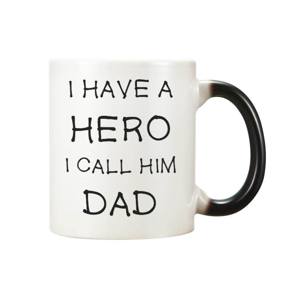 Neu Vatertag PAPA Held Held Keramiktasse Kaffeetasse Wasserbecher Temperaturwechseltasse