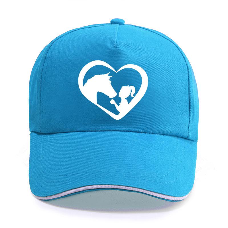 New Summer Horse With Girl Baseball Cap Unisex Women Unisex Cotton Love Animals Hat Snapback Hats Trucker Caps