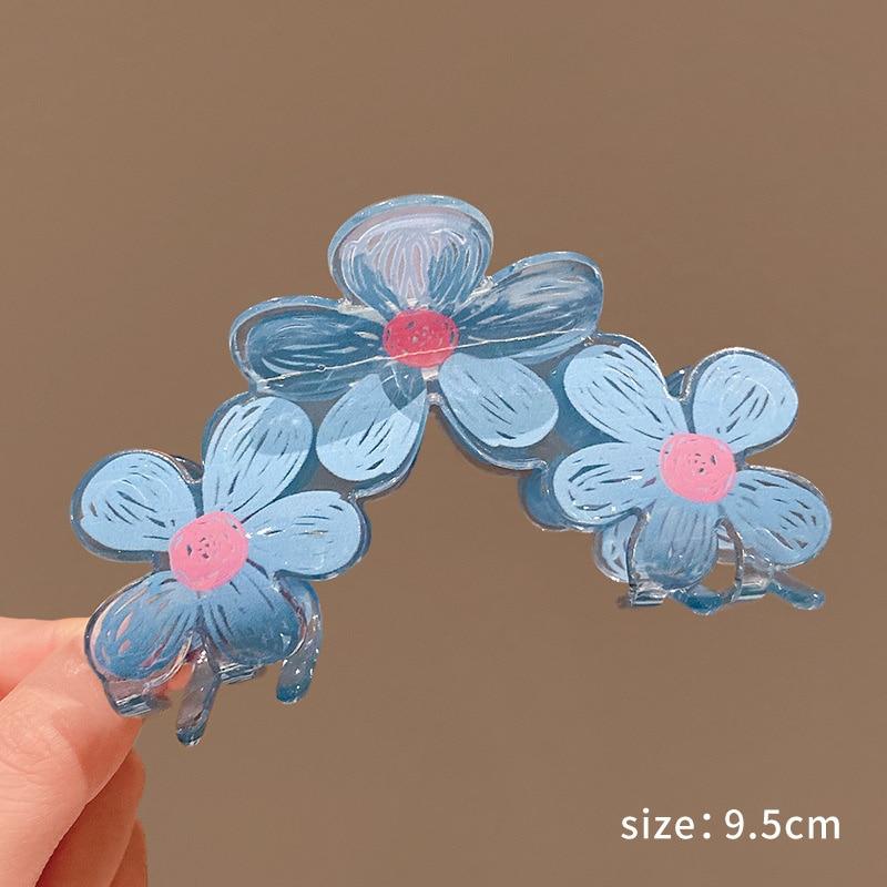 

Корейские геометрические цветочные когти для волос, модные заколки для волос ярких цветов, милые заколки для девочек, заколки для детей, аксессуары для волос, головные уборы