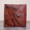 New Men's Three Fold Large Capacity First Layer Vegetable Tanned Leather Wallet, Japanese Multi-functional Wallet Trend