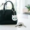 Playful Cat Bag Decoration 3D Printed Head Keychain, Cute Kawaii Kitten Charm with Pearlescent Finish & Bright Shaped Ornament Green Eyes, Lightweight