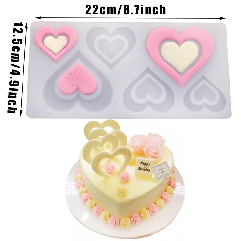 Love Shape Fondant Cake Decorating Tools Diy Silicone Chocolate Fondant Candy Cake Decorating Sugarcraft Baking Mould G
