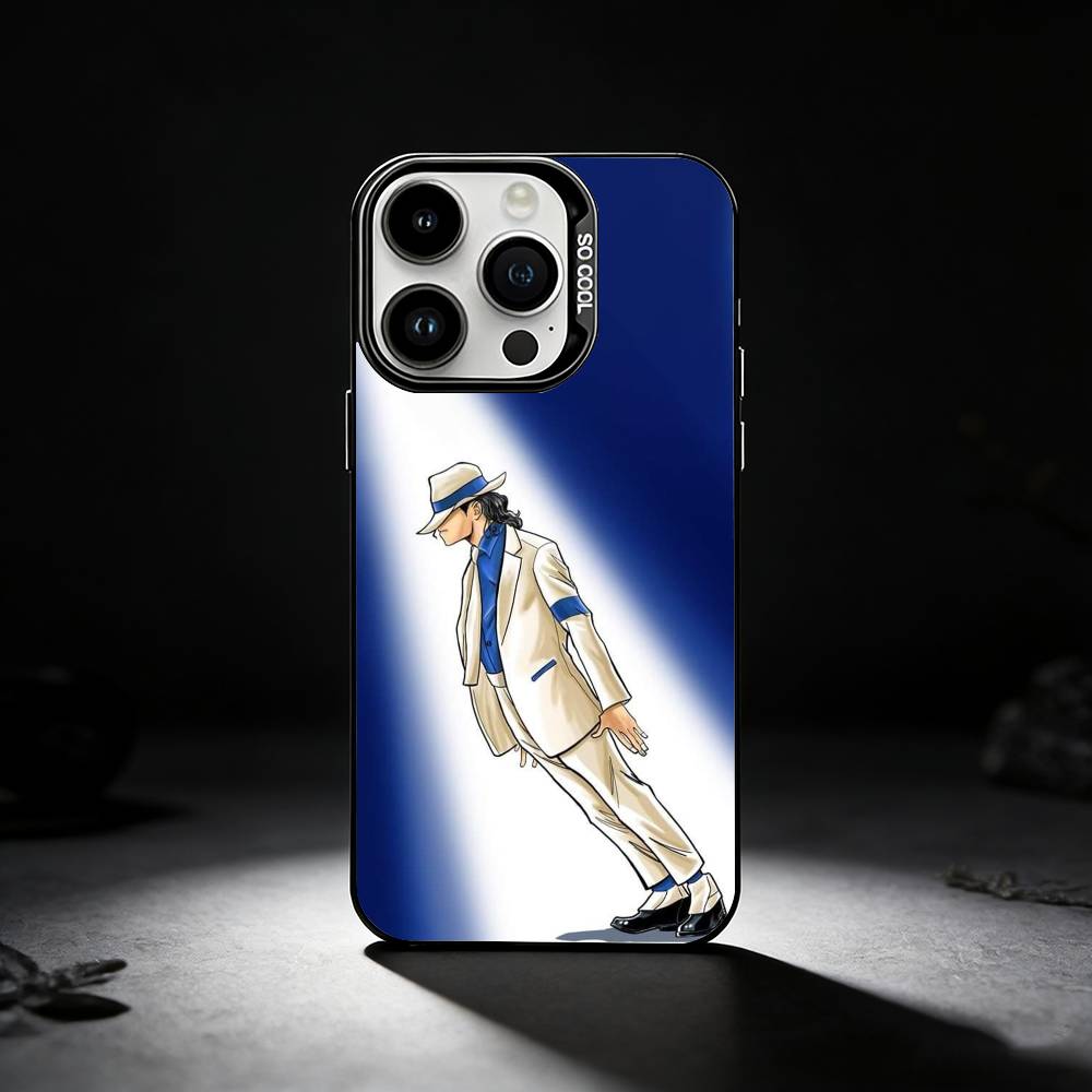 

Cute Cartoon M-Michael J-Jackson Phone Case For iPhone 17,16,15,14,13,12,11 Plus,Pro Max,XS,Colored silver phone case iPhone12