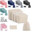 Travel Organization Bags Set Waterresistant Oxford Fabric With Foldable Cubes For Suitcase Packing And Makeup Storage
