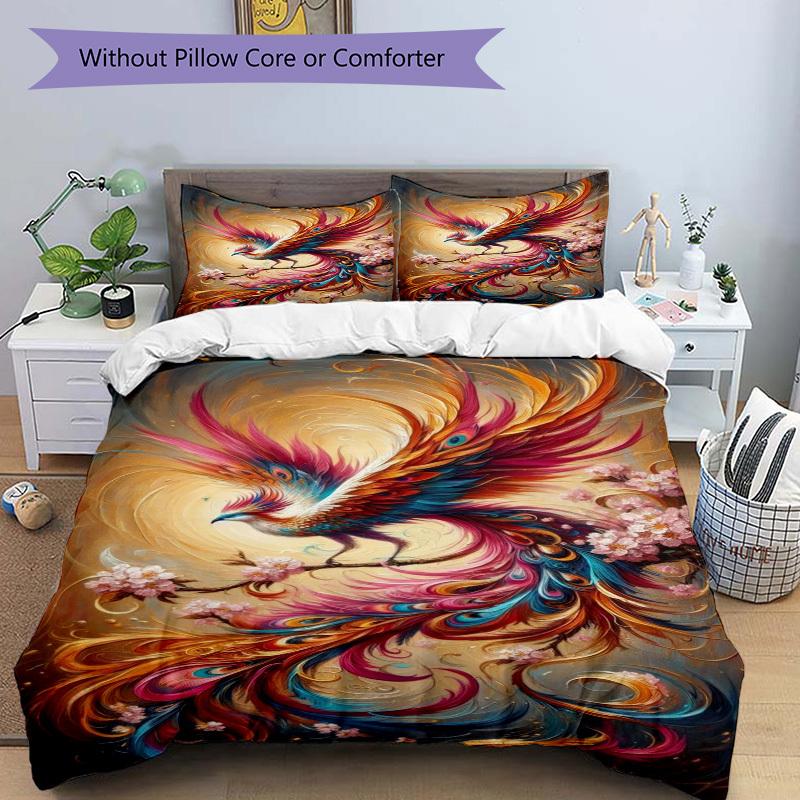 3pcs Mythical-Bird Duvet Cover Set - Includes 1 Duvet Cover and 2 Pillowcases, No Quilt Core, All-Season Home Decor yy251111083