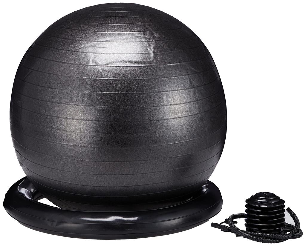 La-VIE Posture Yoshio Gym Ball with Rings, 65cm Black, Balance Ball Chair with Air Pump, 3B-3123 [Genuine Manufacturer Product]