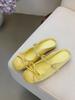 Bow Half Slippers Baotou Sandals Women's Shoes Inner Height Increase Early Spring Single Shoes