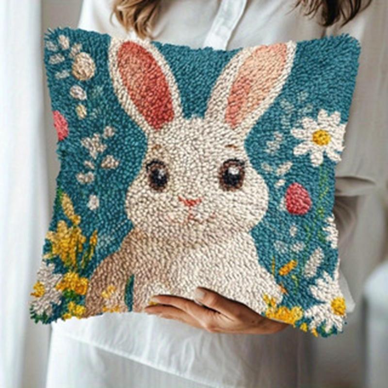 Cute Animals Latch Hook Kit Embroidery Pillow Knotted Stitch Embroidery Kit Hand Hooks Knitted Carpet Latch Hook Rug Kits Decor 