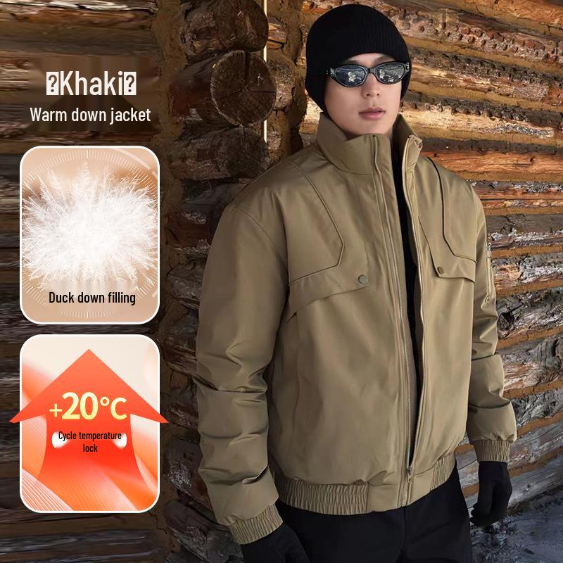 

Xibo Military Goose Stand-Up Collar Down Jacket - Windproof and Warm with White Duck Down. 3XL [Recommended: 185-210 lbs]
