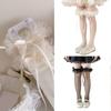 Breathable Lace Sweet Socks for Kids Feature Lovely Bowknot Edges, Lovely Girls In Tube Socks for Summer Outfits