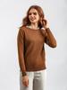 Korean Style Beaded Pullover Sweater for Women - Autumn/Winter Round Neck, Long Sleeve, Loose Fit, Slimming Knitwear, Elegant Base Layer Top
