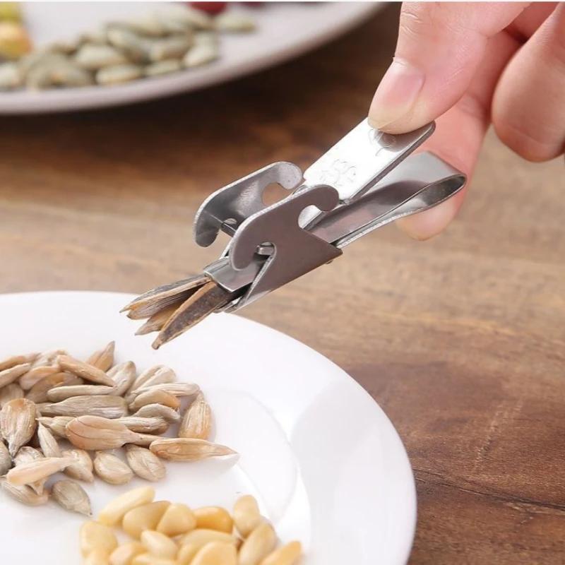 Hot 1PC Sheller Nut Opener Melon Seed Plier Clamp Pistachio Opener Sunflower Seed Peeler Walnut Pine Cracker Kitchen