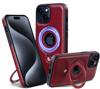 PU Leather Magnetic Ring Stand Phone Case For iPhone 12 13 14 15 Pro Max 14 15 Plus Magnetic Magsafe Wireless Charging Case