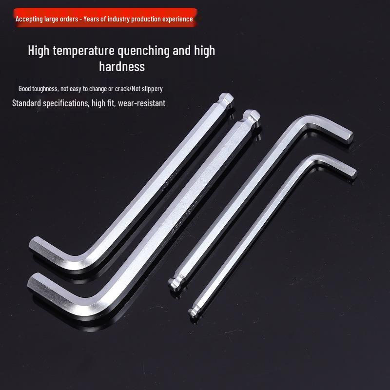 Gehärteter verzinkter und vernickelter L-förmiger Innensechskantschlüssel mit Kugelkopf