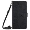 HT03 For Xiaomi Redmi Note 13 4G Cell Phone Case Imprinted Leather Cover with Long Strap