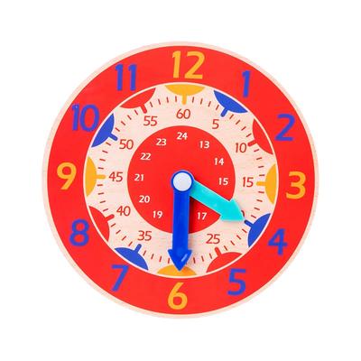 Montessori Wooden Teaching Clock Learning Toy - Time Educational Board for Kids, Primary School Time Concepts Teaching Aids