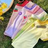 2024 Fashionable Baby Girl Square Neck Summer T-shirt - Short Sleeve Toddler Top
