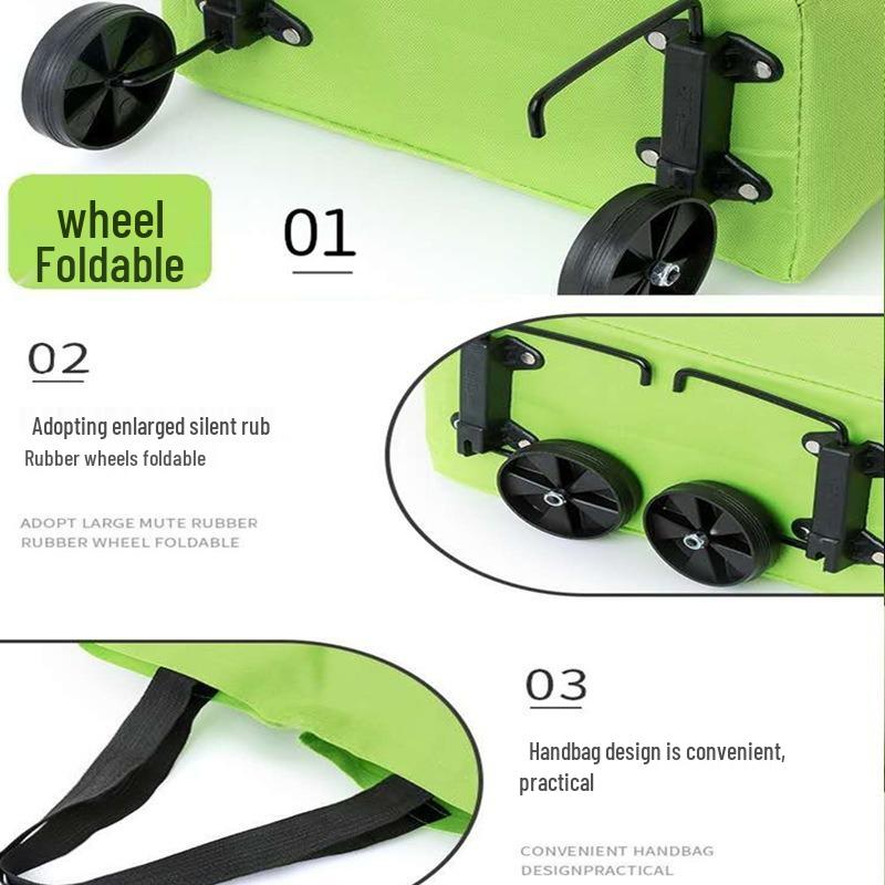 Wheeled Shopping Bag: Portable Grocery Cart & Travel Trolley with Retractable Handle