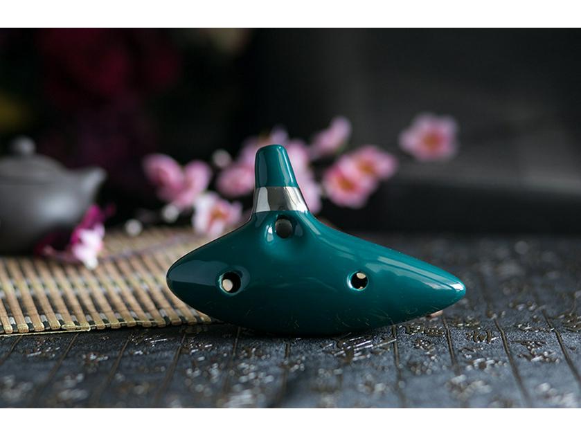 Dark Green 12-Hole Alto C Key Zelda Ocarina with Excellent Intonation and Tone