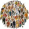 50Pcs Unique Retro Western Male Stickers Set - DIY Decals for Journal & Notebook Graffiti