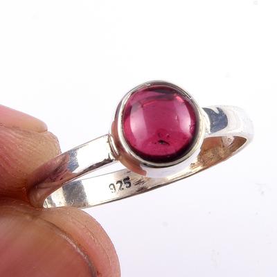 Natural Garnet Gemstone Handmade 925 Solid Sterling Silver Gift Ring Size 8 u1B04