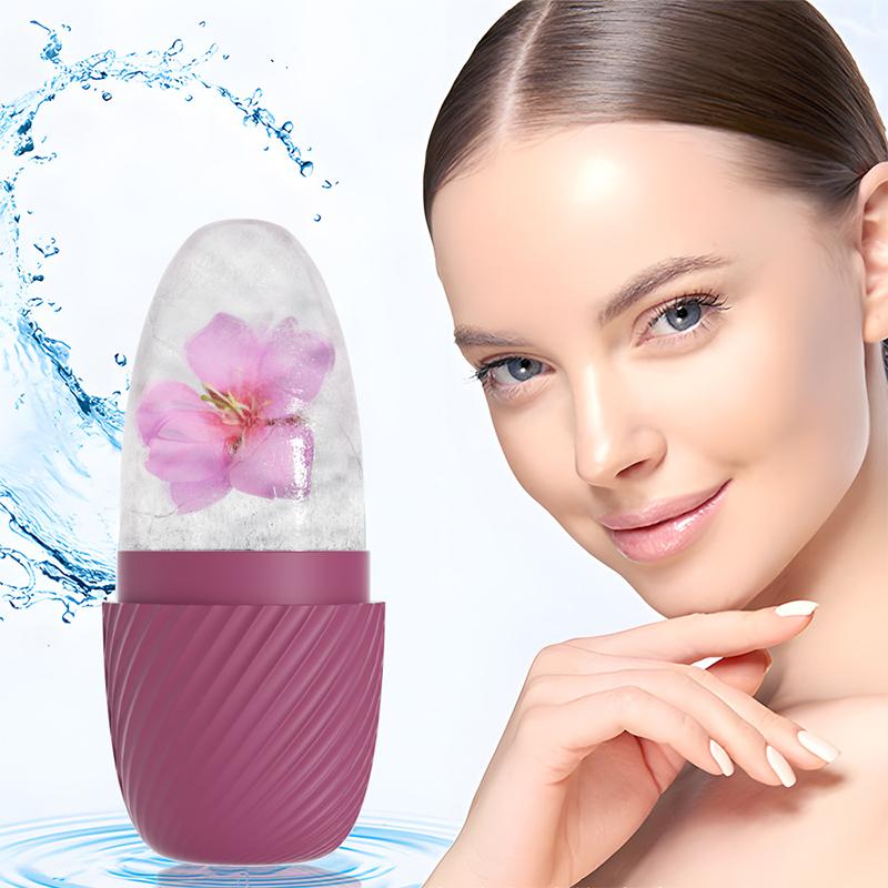 Rullo di Ghiaccio per il Viso Strumenti per Lifting e Contouring del Viso Vassoi per Cubetti di Ghiaccio in Silicone Sfere di Ghiaccio Massaggiatore per Occhi e Viso Strumenti di Bellezza per la Cura della Pelle