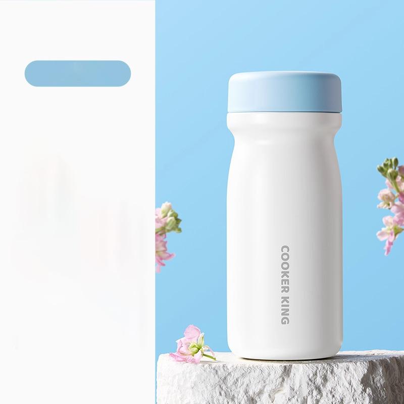 COOKER KING 350ml Mini Double Vacuum Coffee Mug Stainless Steel Thermos Hot &Cold Portable Water Bottle Leak Proof Insulated Cup