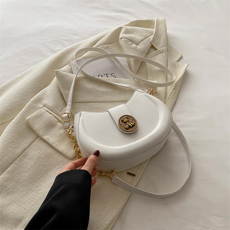 

Проста ретро-сумка під пахвами, жіноча літня 2024, нова модна сумка через плече, повсякденна сумка-сідло, сумка під пахви білий