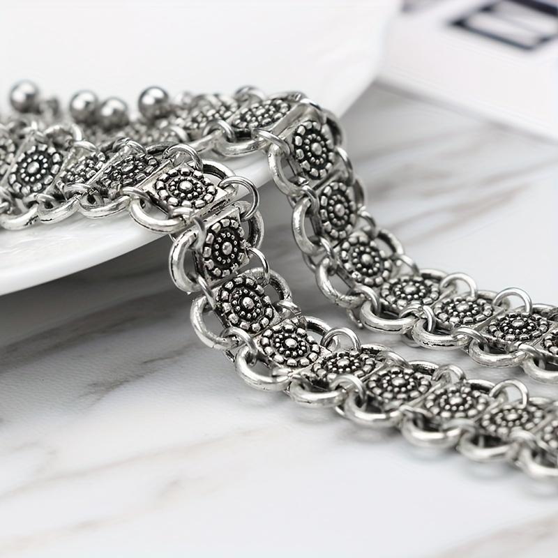 1pc Boho Silvery Color Tassel Pendant Necklace Women's Vintage Neck Jewelry Gift