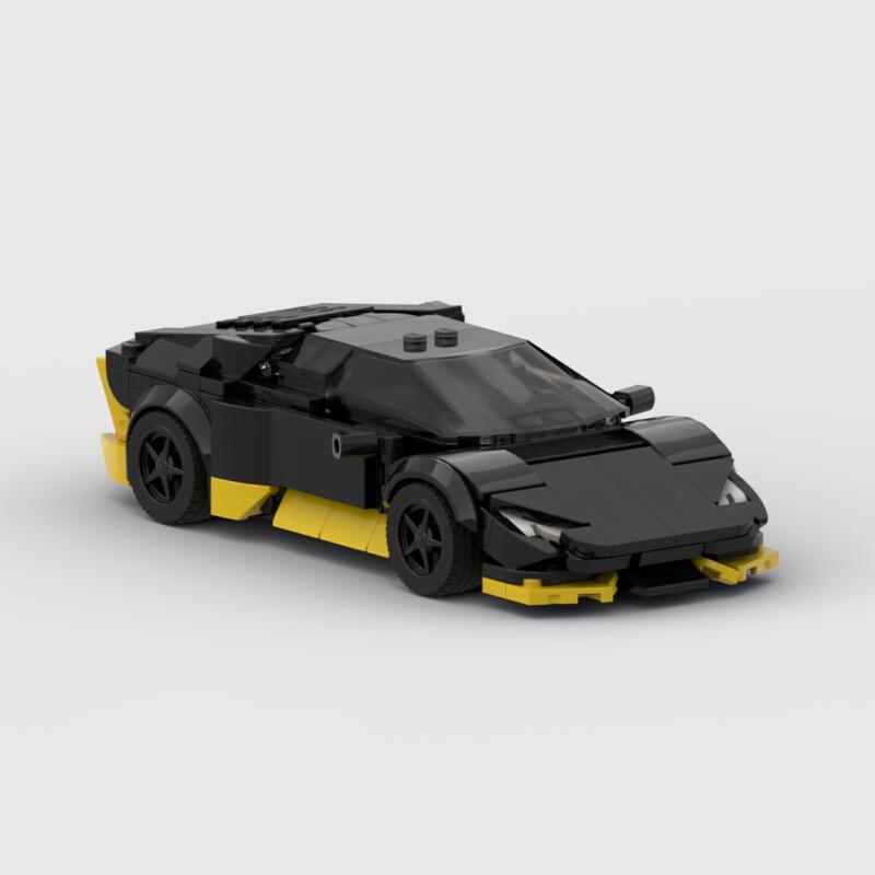 Brick Lambo Poison V2 Gallardo Hurricane Aventador SVJ Countach Sian Miura Racing Sports Car Champion Blocks Retro Cars Toys MOC