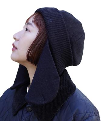 Protetor de Orelha Flight Knit Tricotado com Tricô Frio Tamanho Único Serve Preto [Nakota] Tricô, Touca, Orelhas, Boné, Chapéu, Masculino, Feminino, Acrílico, Inverno, Exterior, Esqui,