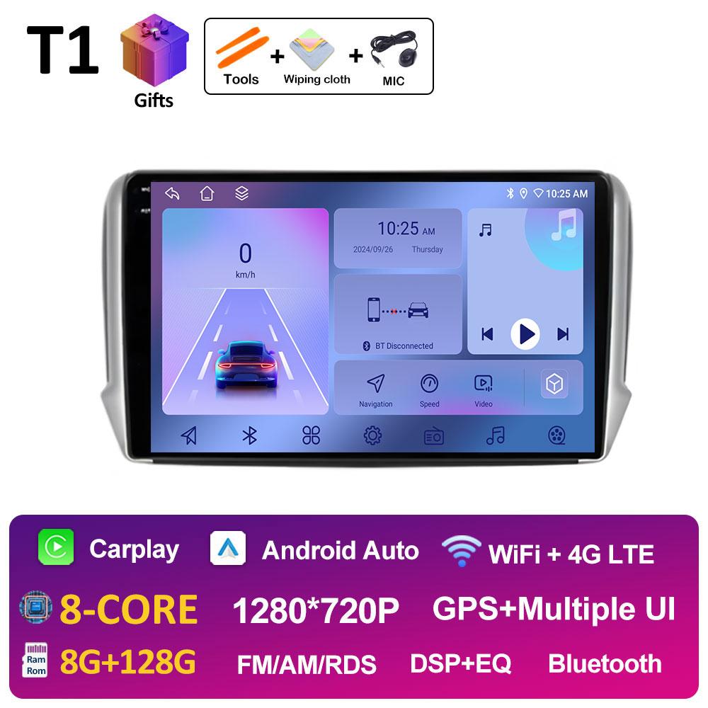 Wireless Carplay Android Intelligent System For Peugeot 2008 208 Series 2012 2013 2014 2015 - 2018 DSP Stereo GPS Navi Bluetooth