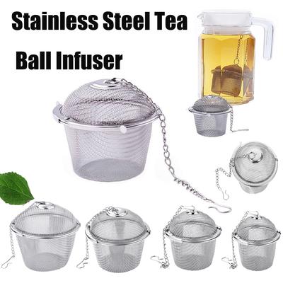 Tea Spice Filter Spice Ball Mesh Herb Ball Stainlesss Steel Teapot Lock Tea Filter Reusable