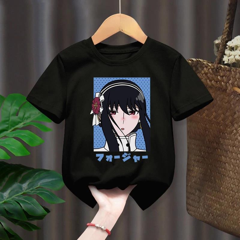 

Футболка Spy X Family с графическим принтом в виде мультфильма и японского аниме Футболка Harajuku Модная повседневная футболка с коротким рукавом большого размера унисекс S