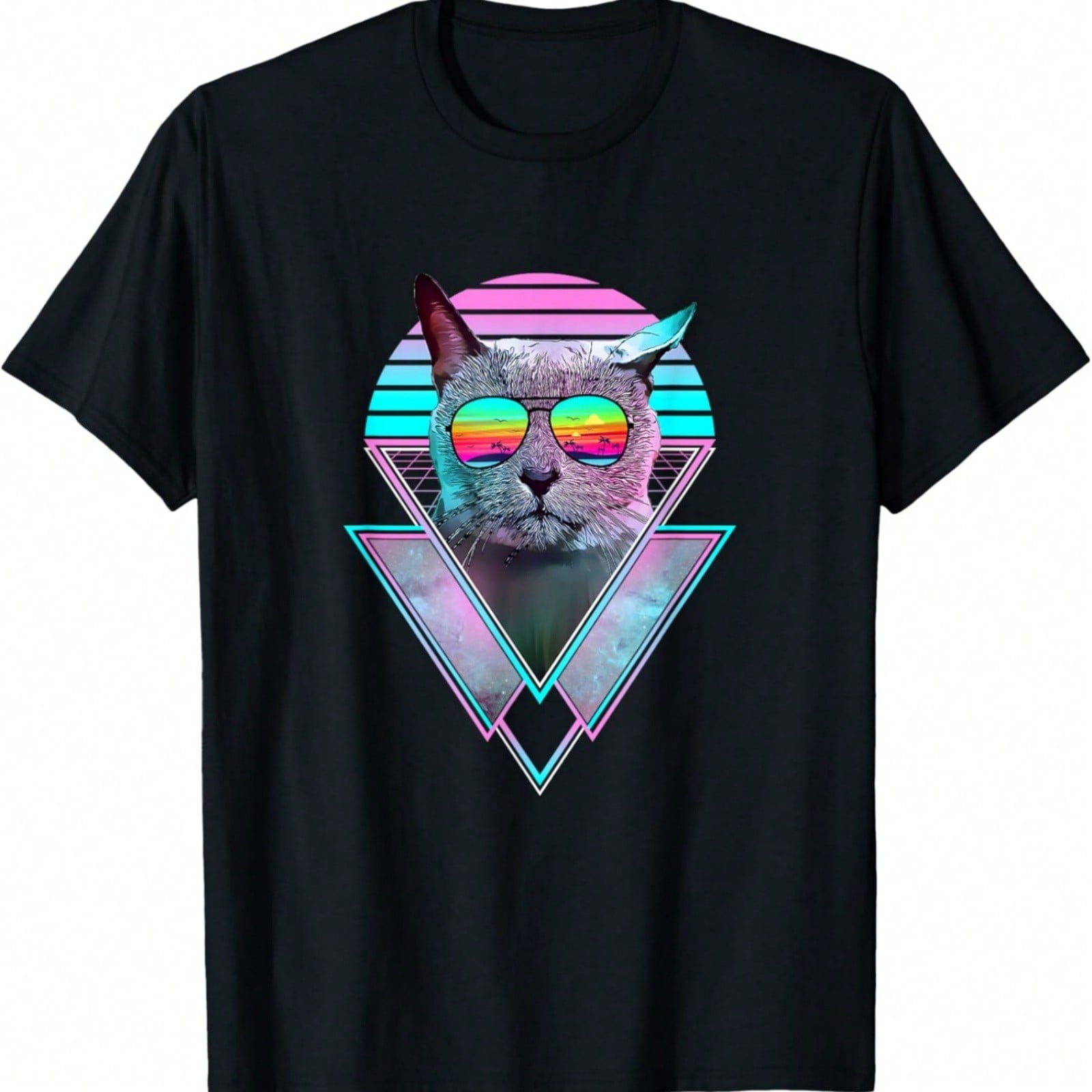 Russian Blue Cat Flower T-Shirt S разноцветный
