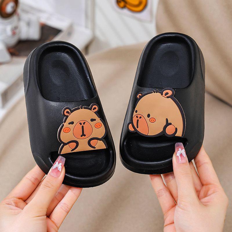 Capybara Kids' Non-Slip Summer Slippers - Soft Sole, Cute Design for Boys & Girls, Indoor Use