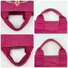 PRADA Canapa Mini Handbag Tote Shoulder Bag Canvas 2WAY Pink Logo Jacquard Women's