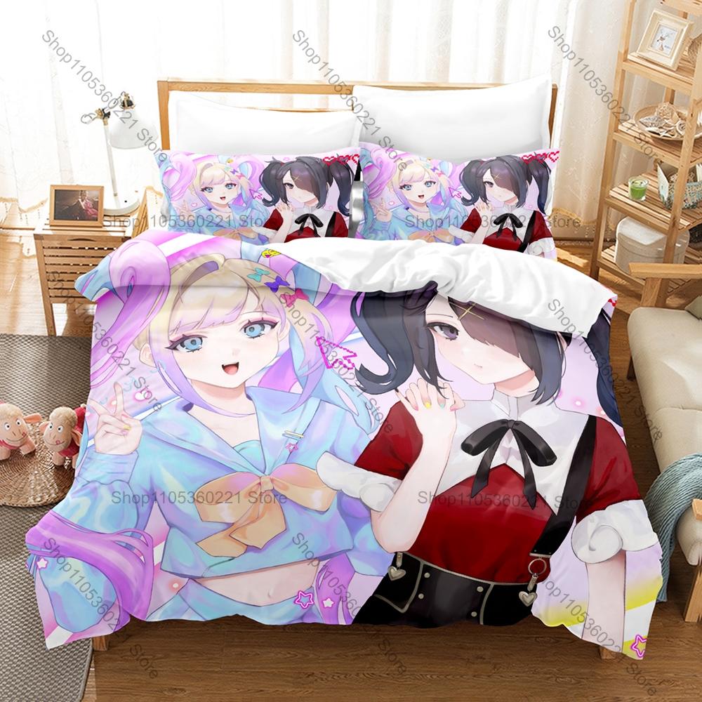 Needy Streamer Overload Anime Bedding Set 3Pcs Duvet Cover Pillowcase Ultra Soft Microfiber Bedroom Decor For Gamers