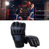 Boxing Gloves Unisex Adult Half Finger Taekwondo Protective Clothing for MMA Combat Training Black