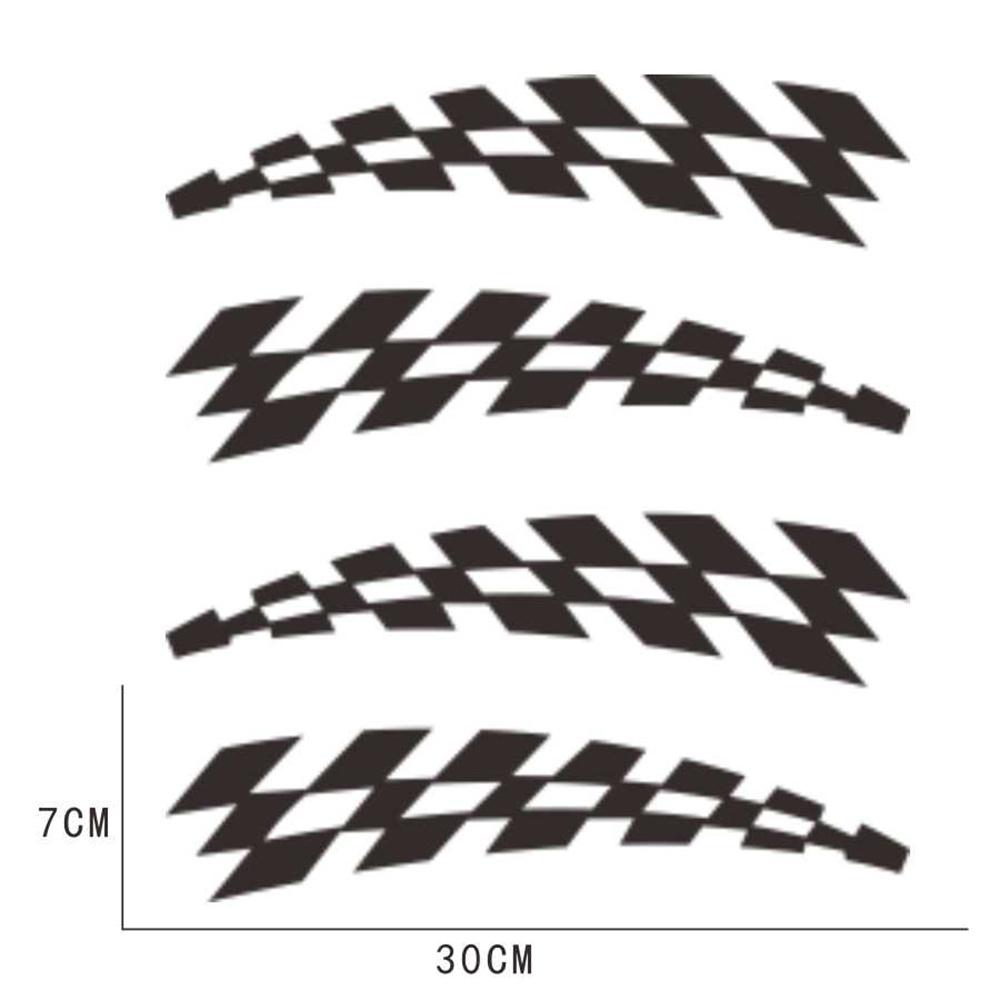 4Pcs Car Body Side Strips Sticker Racing Strips Wheel Eyebrow Decals Black Trim