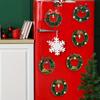 1PC Green Cute Christmas Fridge Magnet Holiday Decor Magnetic Disc with Floral Wreath Gifts For Friends Plastic Home Decor
