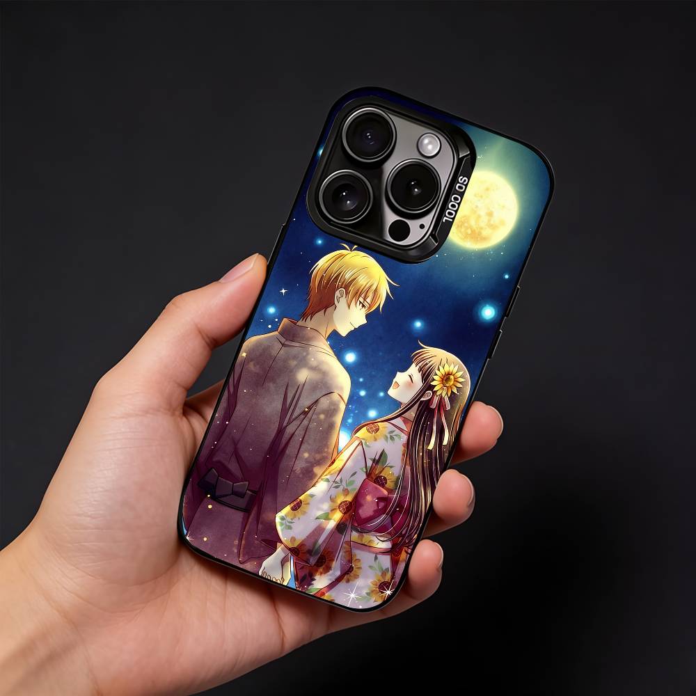 Anime Fruits B-Basket Handyhülle Für iPhone17, 16,15,14,13,12 Pro Max Schwarz Candy Matt Stoßfeste Hülle